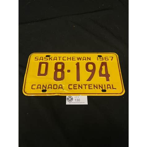 1967 Saskatchewan License Plate