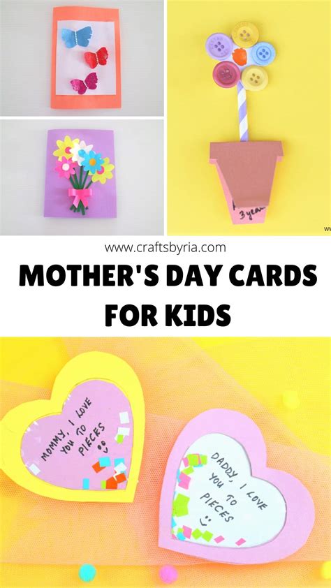 Easy and Beautiful Mothers day cards for kids - Crafts By Ria