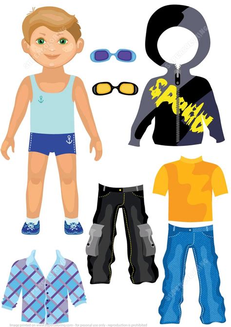 Boy Paper Doll Fashion Set | Free Printable Papercraft Templates in ...