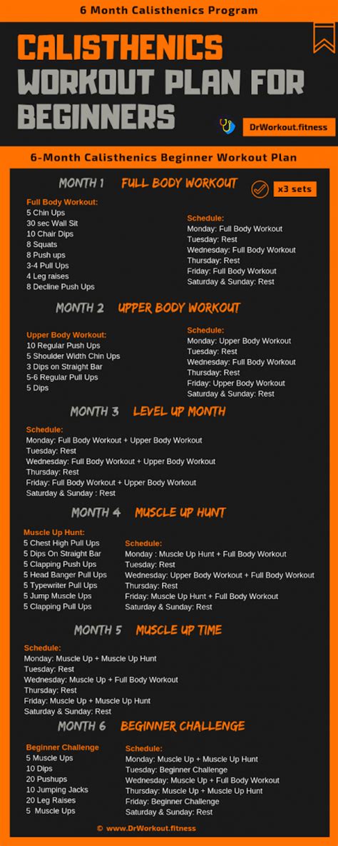 Calisthenics Workout Plan for Beginners #dietworkout | Calisthenics workout plan, Workout plan ...