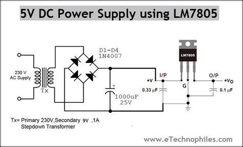 LM7805 Pinout, Specs, Circuit- How to use? | Circuit, Electronics circuit, Computer power supplies