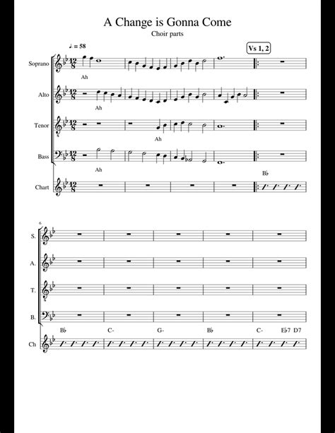 A Change is Gonna Come sheet music for Piano, Voice download free in PDF or MIDI