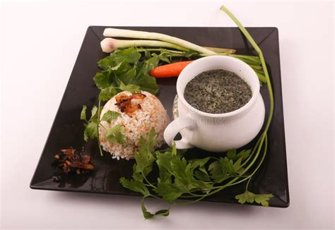 Mloukhiya with rice stock photo. Image of molokheyia - 114851212