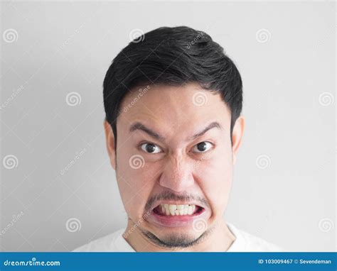 Head Shot of Angry Face Man. Stock Image - Image of negative, person ...