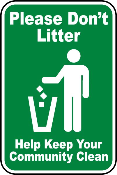 Please Don't Litter Sign F2648 - by SafetySign.com