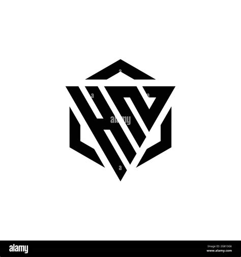 HN Logo monogram with triangle and hexagon modern design template ...