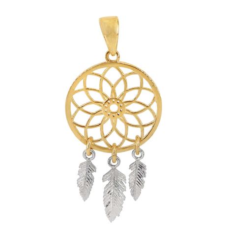 Gold Dream Catcher Pendant - Bija Bijoux Jewellery