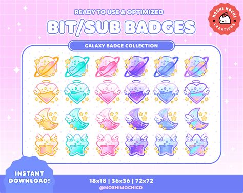 Twitch Galaxy Sub Badges / Bit Badges / Cosmic Sparkle Space - Etsy Canada