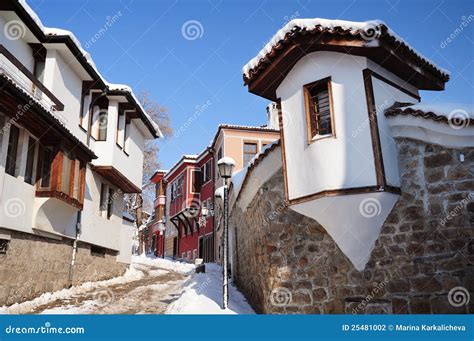 Street of Plovdiv`s Old Town Stock Photo - Image of place, interest: 25481002