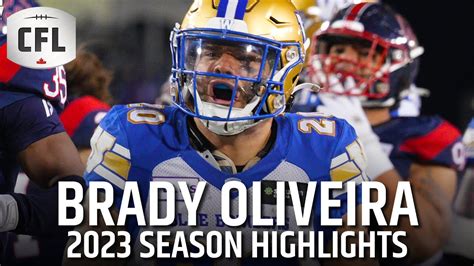 Brady Oliveira 2023 CFL Highlights - YouTube