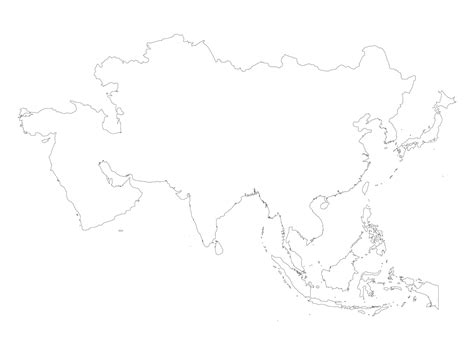 Blank Map of Asia - World Map with Countries