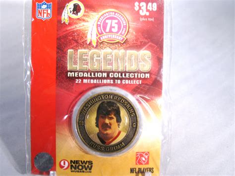 RUSS GRIMM Washington Redskins Legends 2007 Collectible Medallion Coin | Heroes Sports Cards