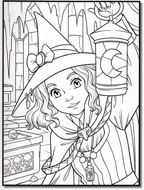 Witch coloring | Coloriage, Coloriage minnie, Coloriage halloween