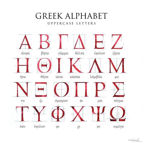 Tri Le on Instagram: “Greek Calligraphy Alphabet | Uppercase letters (άλφα - ωμέγα) # ...