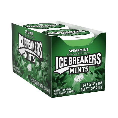 Ice Breakers Breath Mints, Spearmint, 1.5 oz Tin (Pack of 8) - Walmart.com - Walmart.com