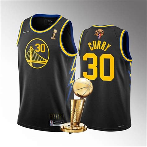 Warriors 30 Stephen Curry Black Nike 2022 Finals Champions Swingman Jersey