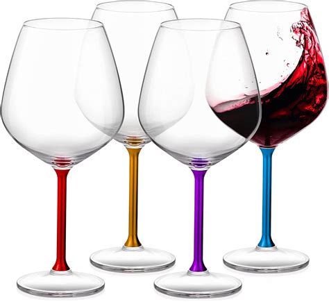 China Red Wine Glasses set Wine Accessories Colored Wine Glassware Wine Glasses Metal Stem ...