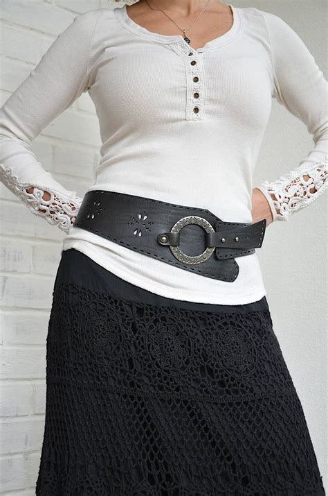 Wide black belt Wide leather belt women Leather hip belt | Etsy | Belts ...