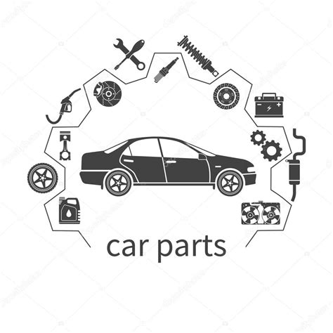 Car parts. auto spare parts for repairs Stock Vector by ©threecvet ...