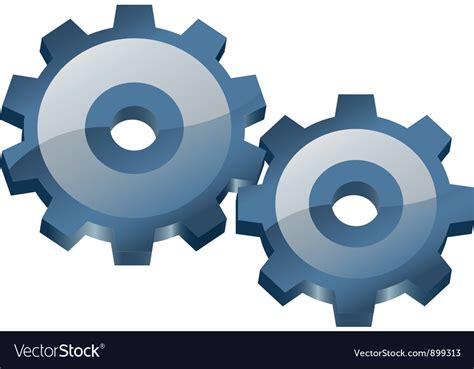 Two gears Royalty Free Vector Image - VectorStock