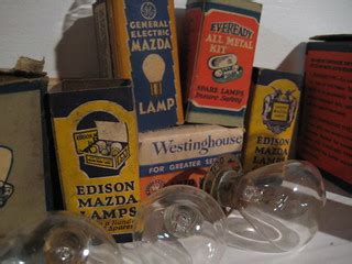 Variety of early auto lamps | Organizing the garage display … | Flickr
