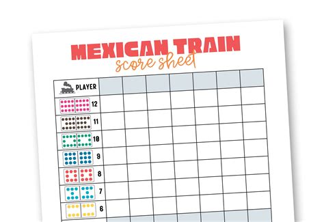 Mexican Train Scorecards Printable Dominoes Game Score Sheets Instant Download Mexican Train ...