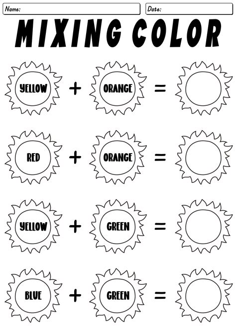 15 Color-Mixing Worksheet Printable / worksheeto.com