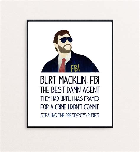 Andy Dwyer Quote Burt Macklin FBI. The best damn | Etsy