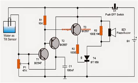 Simplest Tilt Sensor Switch Circuit | Circuit Diagram Centre