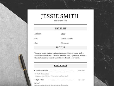 Modern Resume Template Professional Minimal CV Template - Etsy in 2022 ...