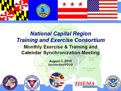 (U//FOUO) National Capital Region Training and Exercise Schedule 2010 ...