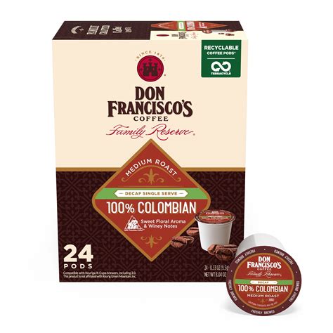 Don Francisco's Coffee Decaf 100% Colombian Medium Roast K-Cup ...