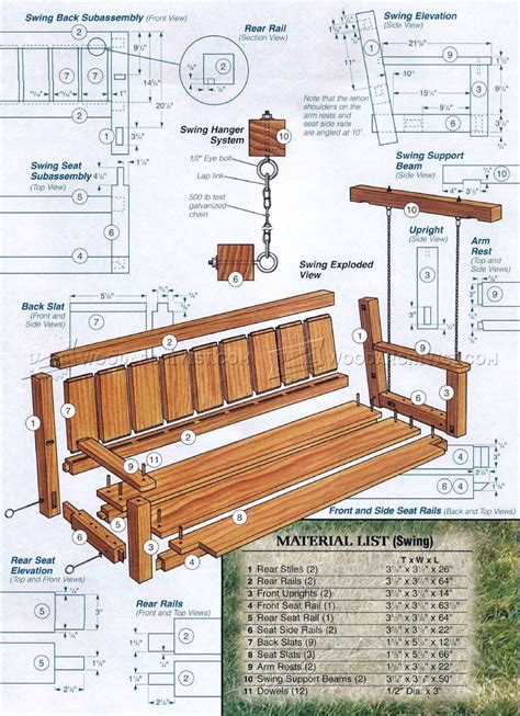 Free garden arbor swing plans