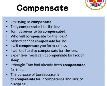 Compensate in a Sentence in English Archives - English Grammar Here