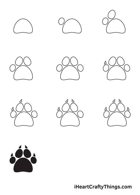 40+ how to draw a dog paw print step by step - VerityTawana