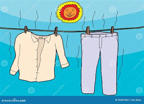 Clothes Drying In Sun Stock Vector - Image: 39481964