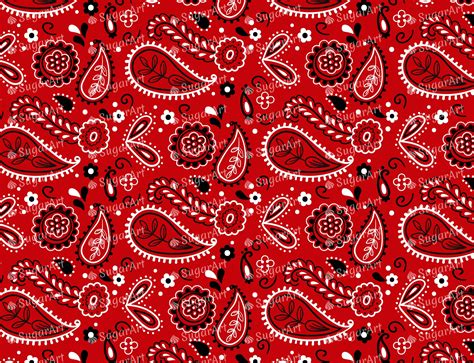 Red Paisley Bandana Edible Fabric EF026 | ubicaciondepersonas.cdmx.gob.mx