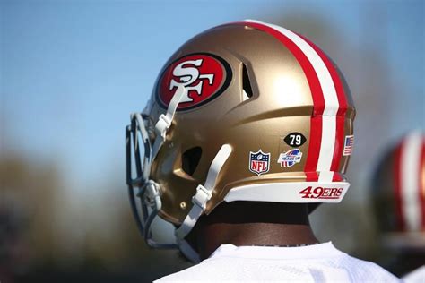 Special helmet decals in memory of Bob St. Clair. | 49ers, Nfl 49ers ...