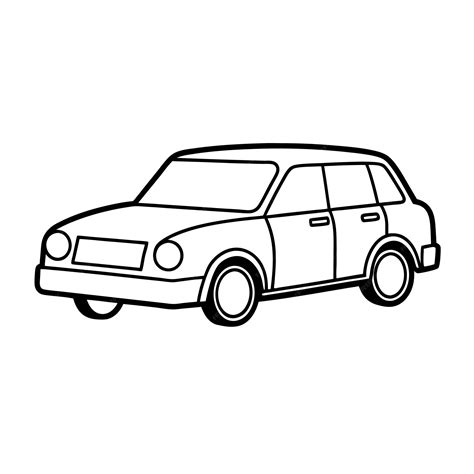 A drawing of a car outline Vector illustration Car line art for baby ...