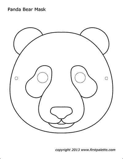 Panda Mask | Free Printable Templates & Coloring Pages | FirstPalette.com