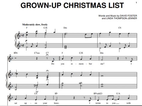 Michael Buble-Grown Up Christmas List Free Sheet Music PDF for Piano | The Piano Notes