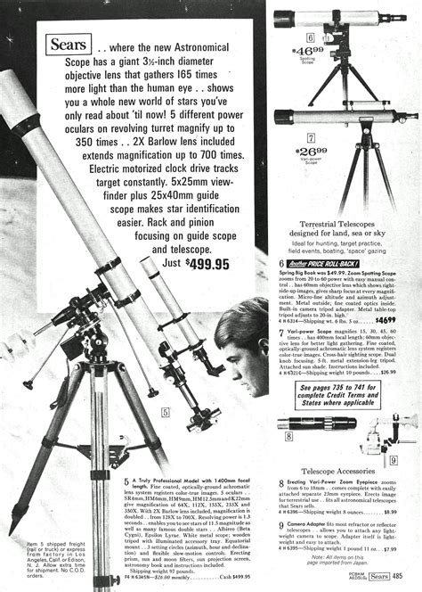 Sears "Discoverer" Model 6345 90 mm Equatorial Refractor Telescope - Airplanes and Rockets