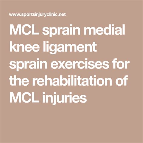 MCL sprain medial knee ligament sprain exercises for the rehabilitation ...