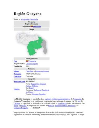 Migue region de guayana | PDF