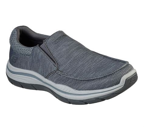 Skechers Extra Wide Fit Gray Shoes Men Comfort Slip On Casual Memory ...