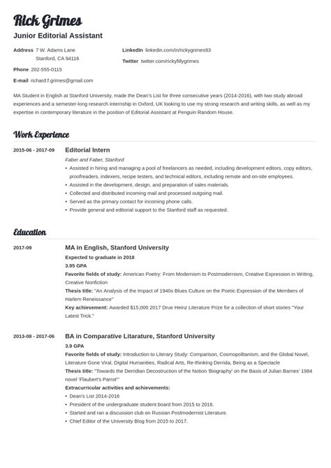 Simple Resume Templates For Students