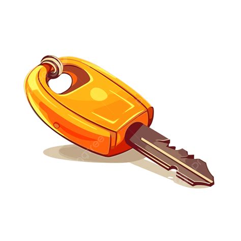 Car Key Vector, Sticker Clipart Cartoon Orange Car Key With A Key, Sticker, Clipart PNG and ...