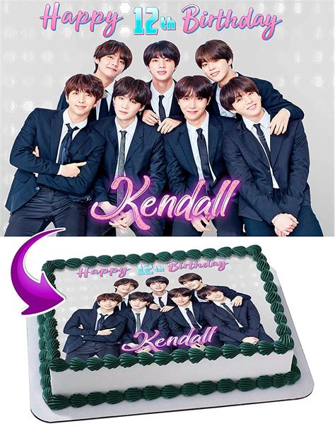 Buy Cakecery BTS Boy Band, Bangtan Boys Edible Cake Image Topper ...