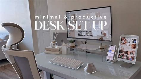 AESTHETIC DESK MAKEOVER | minimal & productive desk set up, organization ideas - YouTube