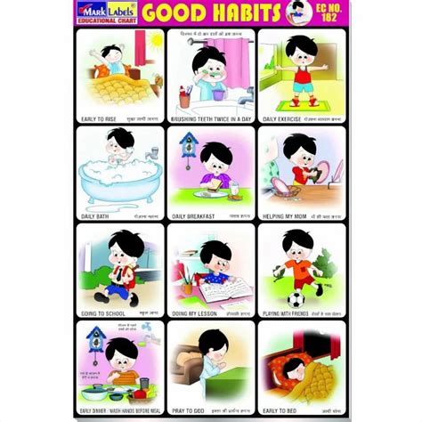 English and Hindi Paper Good Habits Chart, Size: 9 Inch X 13.5 Inch at Rs 42/packet in Mumbai